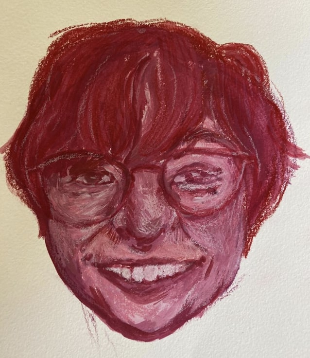 A picture of a boy in gouache.